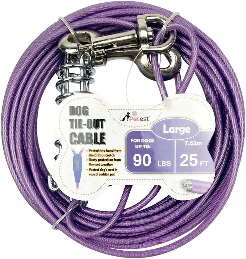 15Ft Reflective Tie-Out Cable for Large Dogs up to 90 Pounds