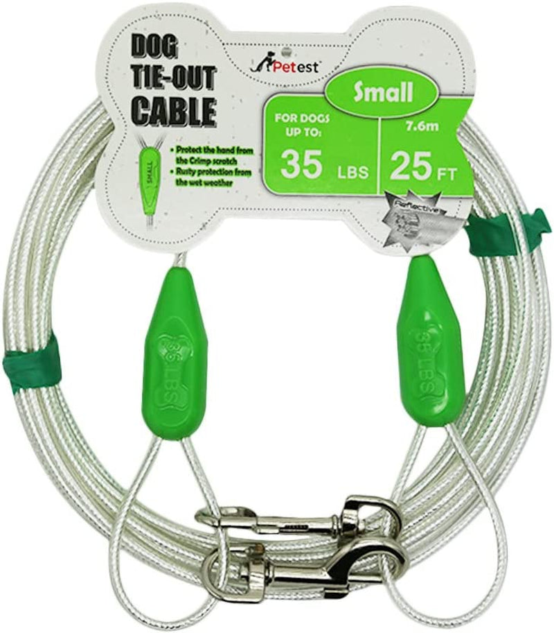 15Ft Reflective Tie-Out Cable for Large Dogs up to 90 Pounds