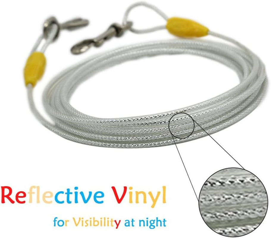 15Ft Reflective Tie-Out Cable for Large Dogs up to 90 Pounds