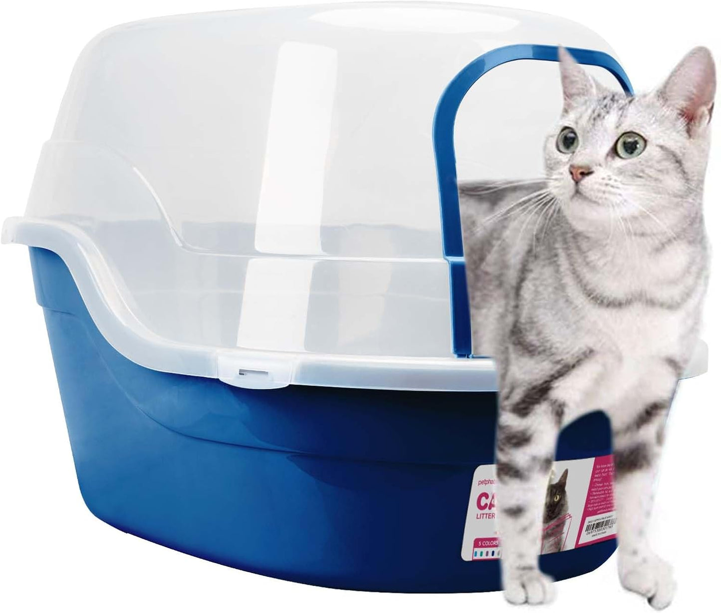 Covered Litter Box, Jumbo Hooded Cat Litter Box Holds up to Two Small Cats Simultaneously,Extra Large Purple by