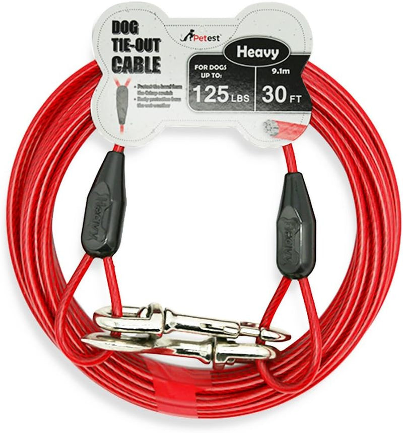 15Ft Reflective Tie-Out Cable for Large Dogs up to 90 Pounds