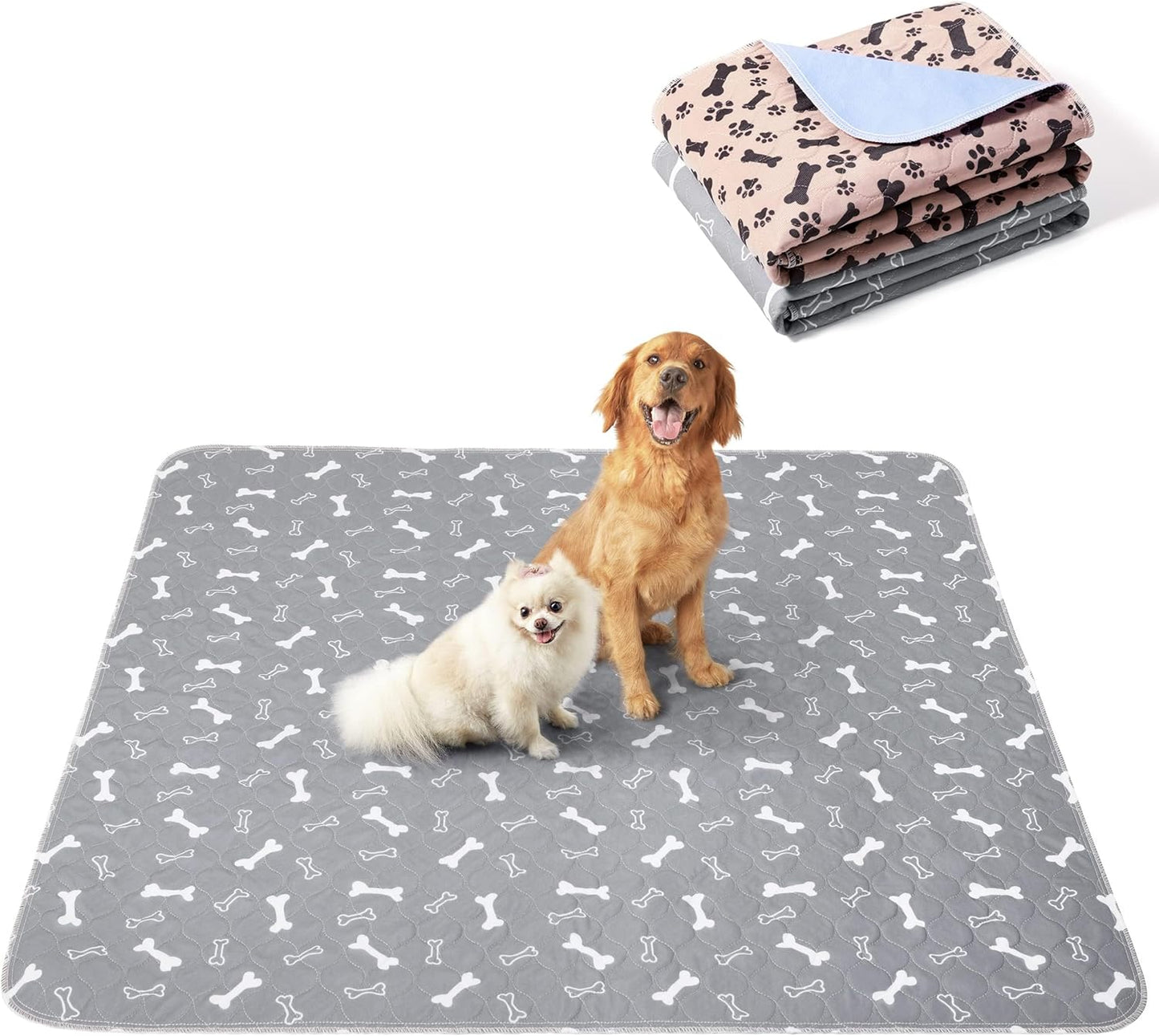 Reusable Washable Pee Pads for Dogs Large/Extra Large 36'' X 41'' 2 Pack, Absorbent Pet Puppy Dog Training Pads Non-Slip, Waterproof Whelping Potty Pads for Dogs Leak-Proof