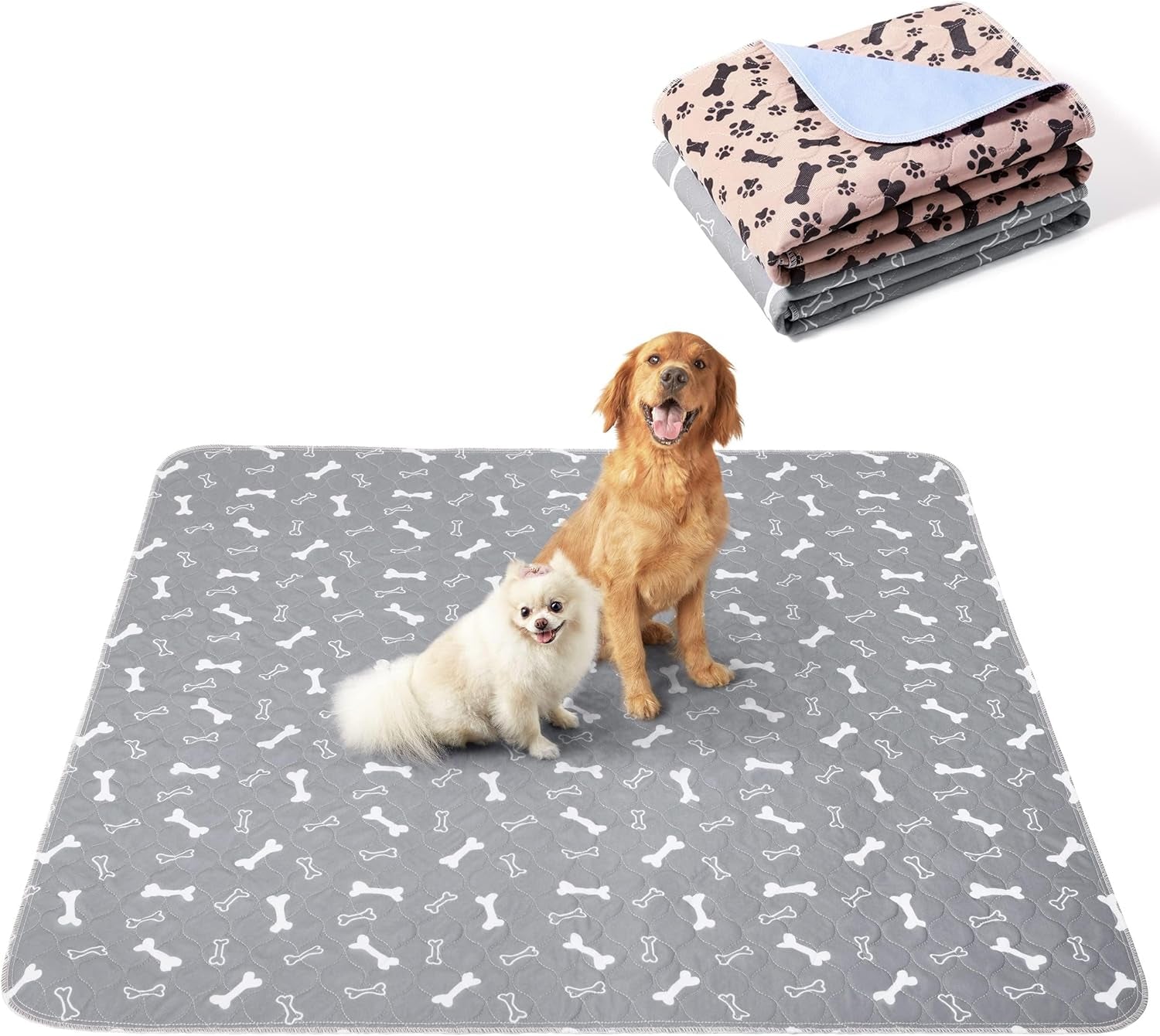 Reusable Washable Pee Pads for Dogs Large/Extra Large 36'' X 41'' 2 Pack, Absorbent Pet Puppy Dog Training Pads Non-Slip, Waterproof Whelping Potty Pads for Dogs Leak-Proof