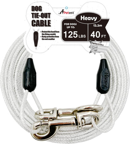 15Ft Reflective Tie-Out Cable for Large Dogs up to 90 Pounds