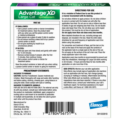 Large Cat 2-Month Flea Prevention, 9 Lbs and Up, 4 Doses (8-Months)