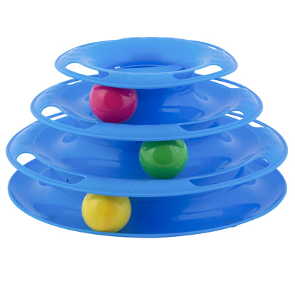 Triple Chase 3 Tier Tower Interactive Ball Toy for Cats and Kittens