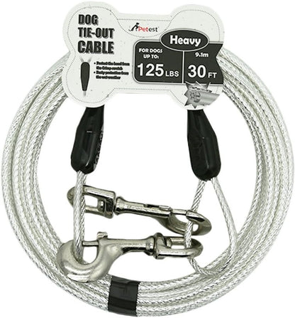 15Ft Reflective Tie-Out Cable for Large Dogs up to 90 Pounds
