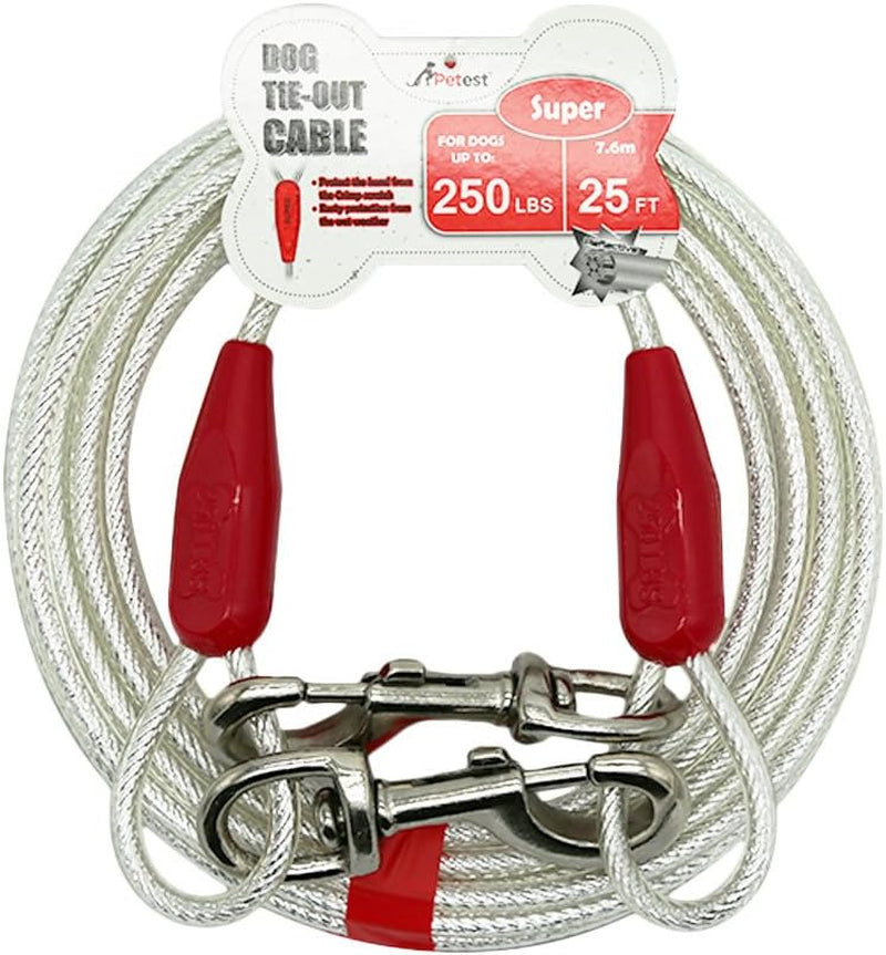 15Ft Reflective Tie-Out Cable for Large Dogs up to 90 Pounds