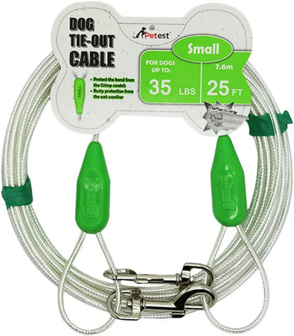 15Ft Reflective Tie-Out Cable for Large Dogs up to 90 Pounds