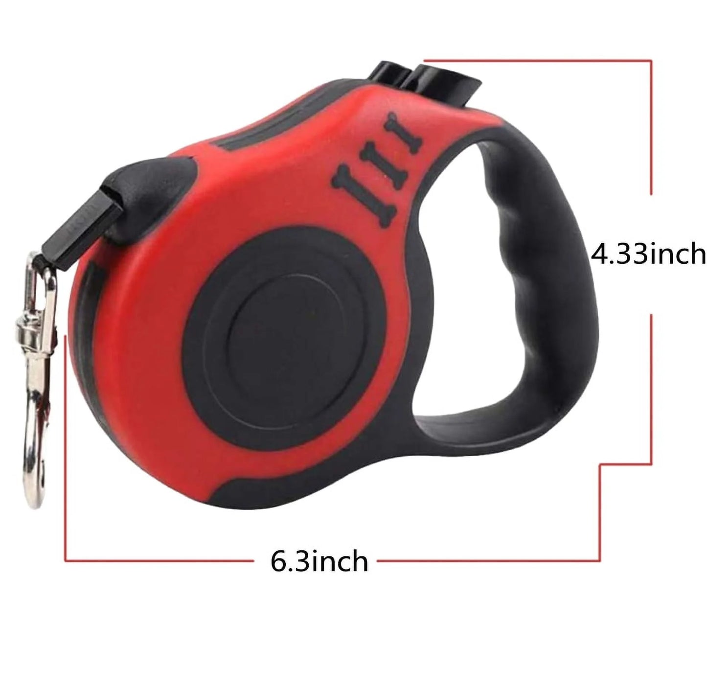 Retractable Dog Leash, Pet Walking Leash with Anti-Slip Handle, Strong Nylon Tape, Tangle-Free, One-Handed One Button Lock & Release, Suitable for Small Medium Dog Cat,16 Ft, Red