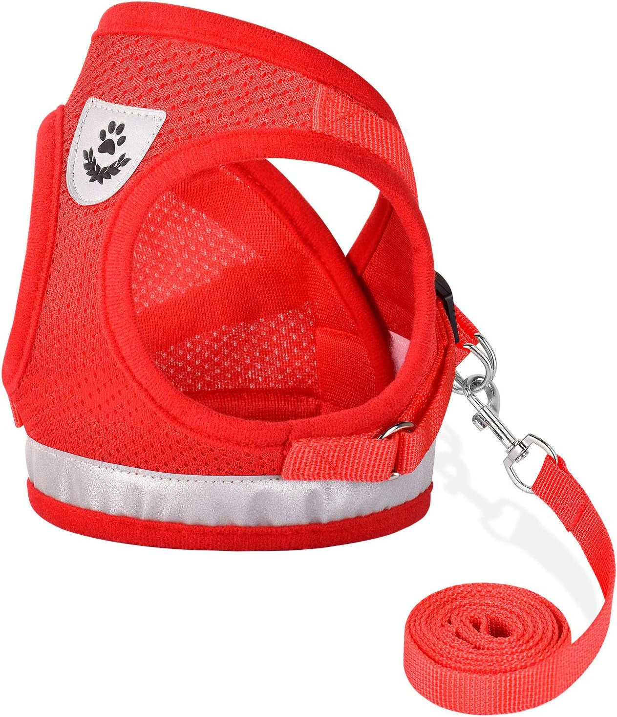 Cat Harnesses and Puppy Harness with Leashes Set, Escape Proof Cat Harness, Adjustable Reflective Soft Mesh Vest Fit Puppy Kitten Rabbit Ferrets'S Outdoor Harness