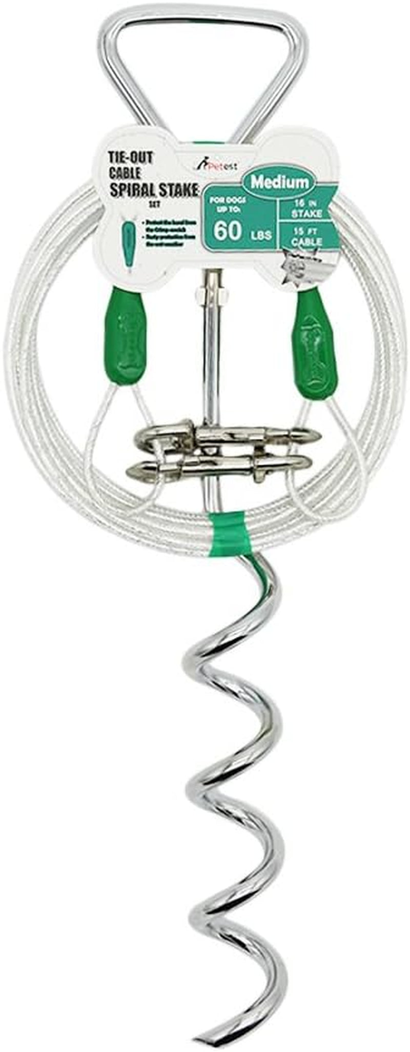 15Ft Reflective Tie-Out Cable for Large Dogs up to 90 Pounds
