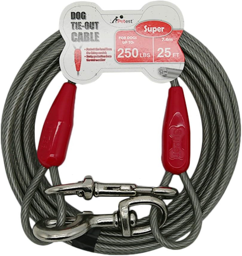15Ft Reflective Tie-Out Cable for Large Dogs up to 90 Pounds