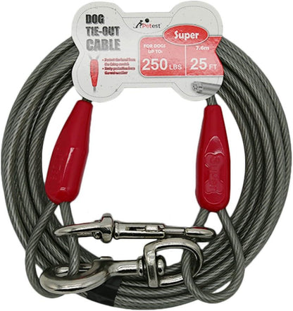 15Ft Reflective Tie-Out Cable for Large Dogs up to 90 Pounds