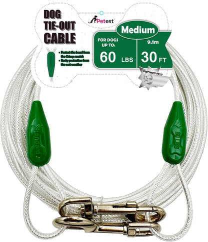 15Ft Reflective Tie-Out Cable for Large Dogs up to 90 Pounds