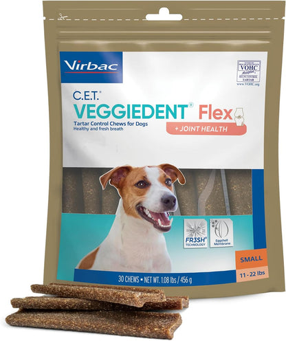 C.E.T. VEGGIEDENT Flex Tartar Control Chews for Dogs - Extra Small