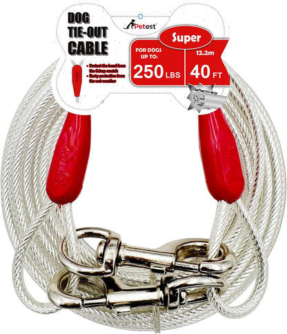 15Ft Reflective Tie-Out Cable for Large Dogs up to 90 Pounds