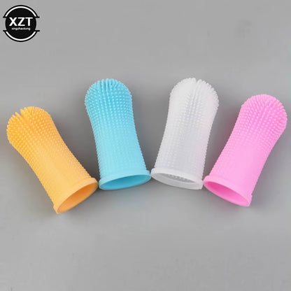 Pet Dog Finger Super Soft Toothbrush Teeth Cleaning Bad Breath Care Nontoxic Silicone Tooth Brush Tool Dog Cat Cleaning Supplies