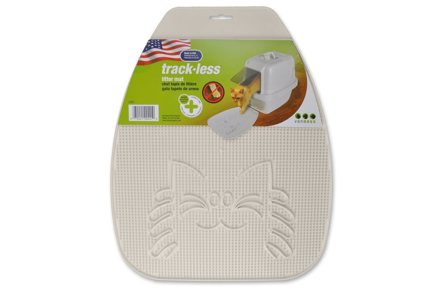 , Trackless Cat Litter Mat, White