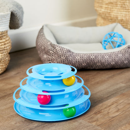 Triple Chase 3 Tier Tower Interactive Ball Toy for Cats and Kittens